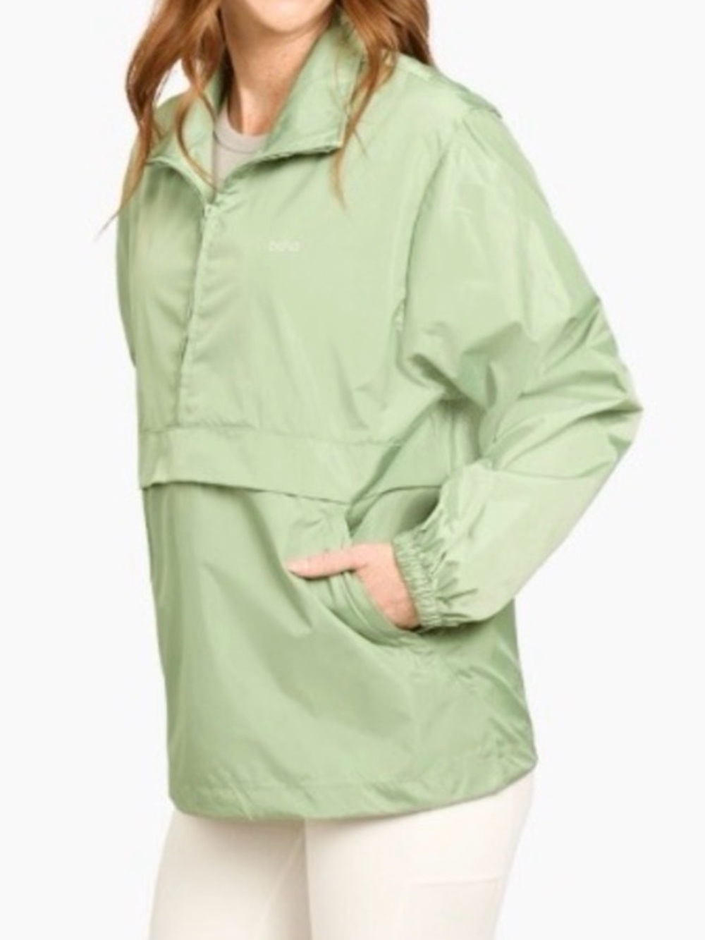 NWT Bala Sage Green Funnel Neck Half-Zip Windbreaker Jacket - L/XL